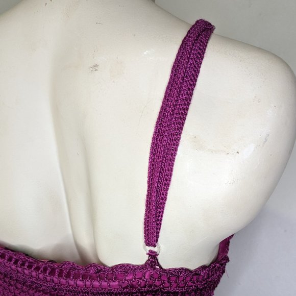 Say What? Magenta Faux Crochet Tank Top L EUC - Picture 6 of 6